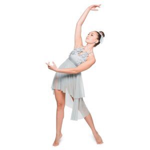 A Wish Come True Womens Sz Sm Concrete Angel Mesh Floral Lyrical Dance Costume